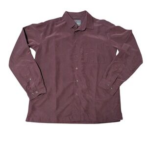 Royal Robbins Dessert Pucker‎ Button Down Shirt Long Sleeve Burgundy Medium